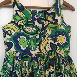 Girls gorgeous green and navy paisley dress